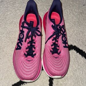 Hoka Women's Fuchsia and Navy Athletic Shoes size 9.5